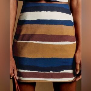 Sezane Malia Skirt Midnight Stripes - Size 8